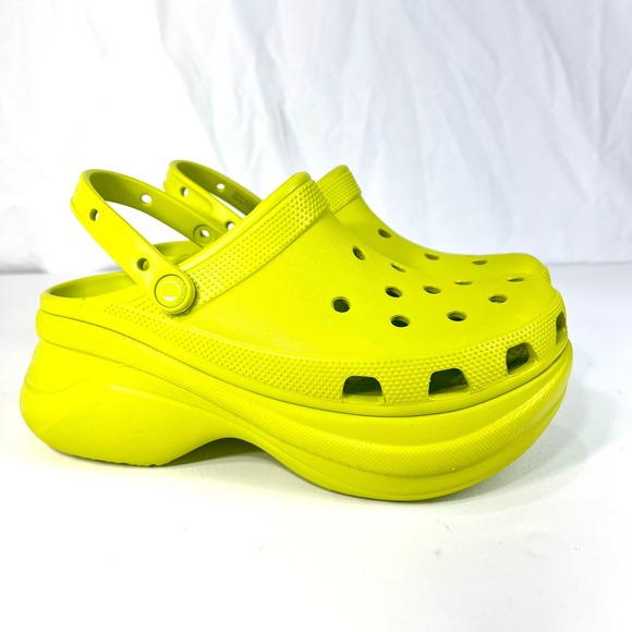 Crocs Classic Bae Platform Clog Lime Neon Green Women's Shoes Comfort - Picture 6 of 7